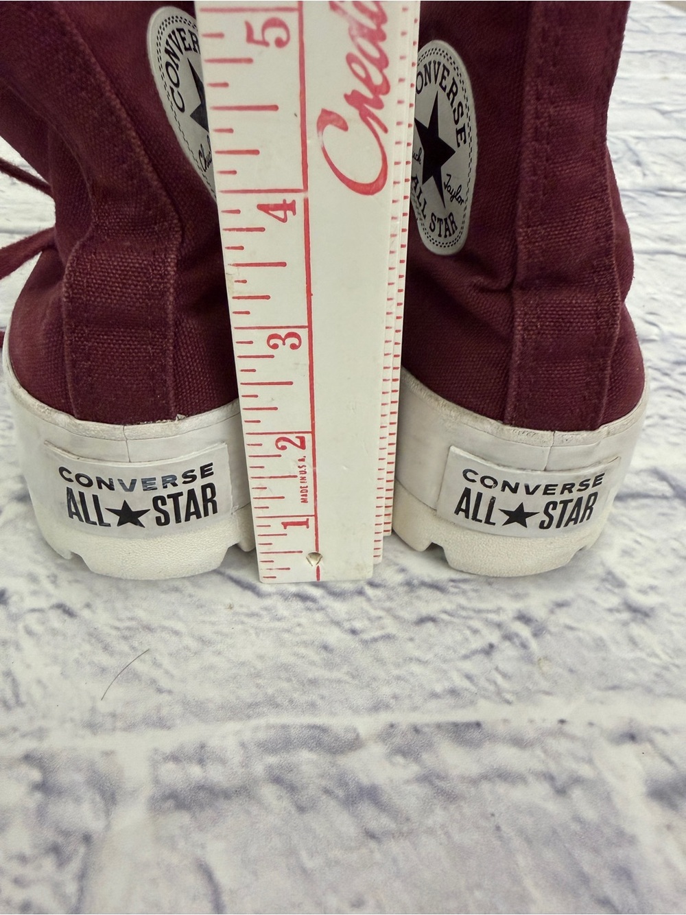Converse Chuck Taylor All Star Platform Lug Sneakers ladies sz 7.5 Burgundy. - Picture 5 of 6